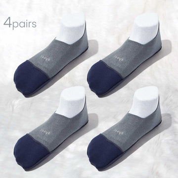 Cozy Fleece No Show Socks | BLUE GRAY 4 Pairs