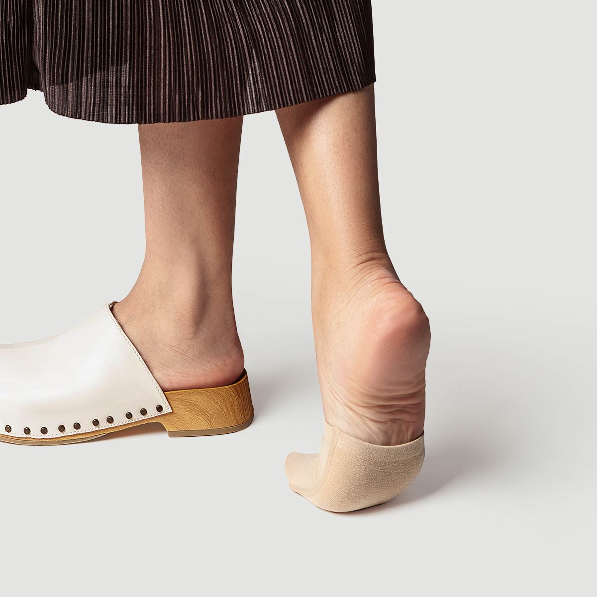 Ultra Thin Toe Cover Half Socks | CREAM