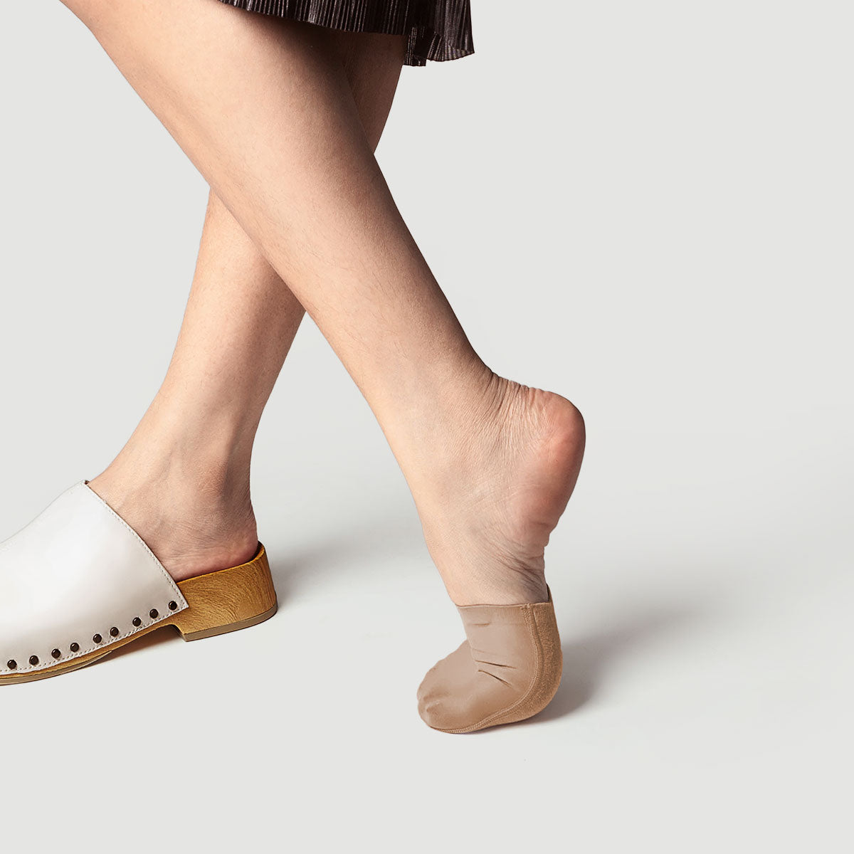Ultra Thin Toe Cover Half Socks | TAN
