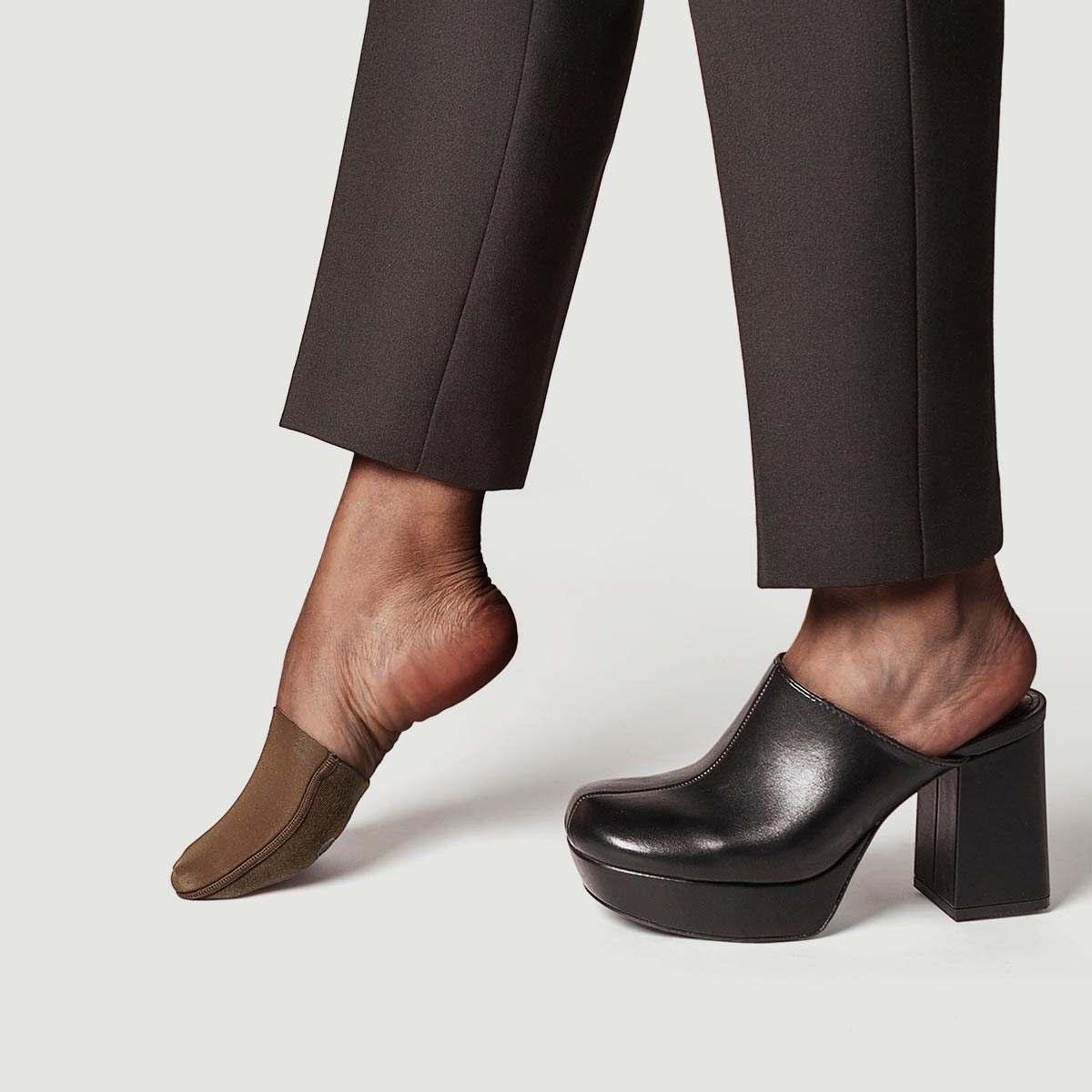 Ultra Thin Toe Cover Half Socks | Brown