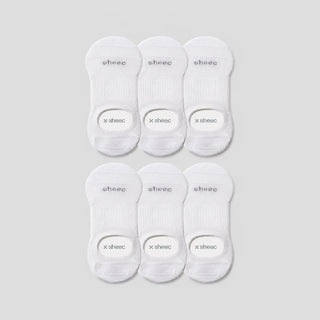 Active High-cut No Show Socks | White 6-Pair Multipack