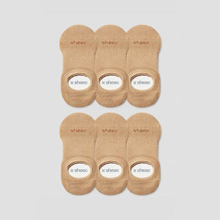 Active High-cut No Show Socks | Beige 6-Pair Multipack