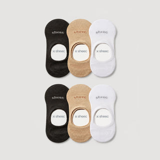 Active Low-cut No Show Socks | Black, Beige, White 6-Pair Multipack