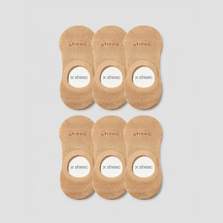 Active Mid-cut  No Show Socks | Beige 6-Pair Multipack