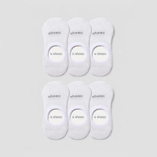 Active Mid-cut  No Show Socks | White 6-Pair Multipack