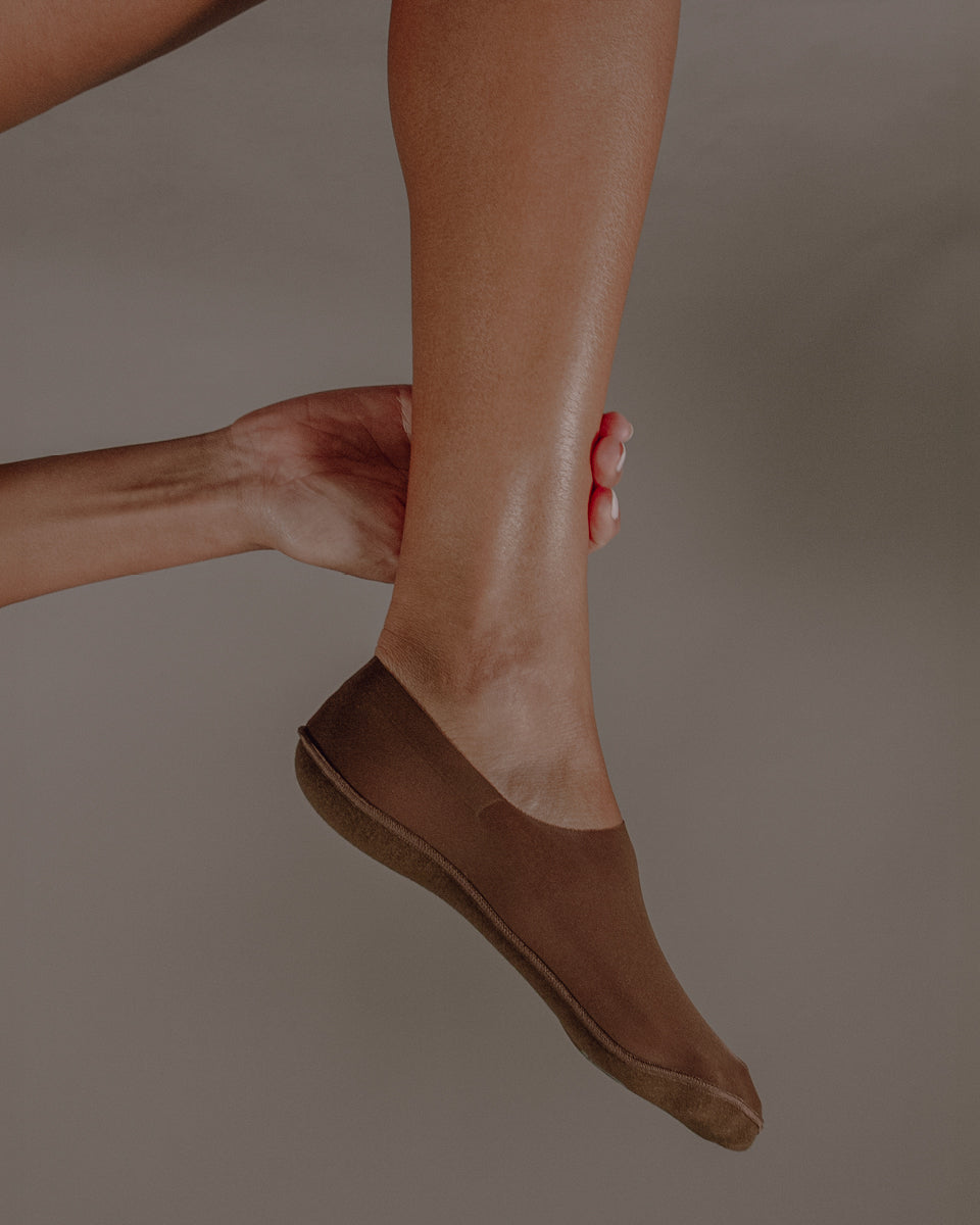 Secret High-cut No Show Socks | Brown