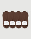 Secret High-cut No Show Socks | Brown 4-Pair Multipack