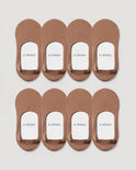 Secret Mid-cut No Show Socks | Tan 8-Pair Multipack