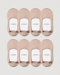 Secret Mid-cut No Show Socks | Cream 8-Pair Multipack