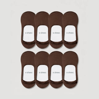 Secret Mid-cut No Show Socks | Brown 8-Pair Multipack