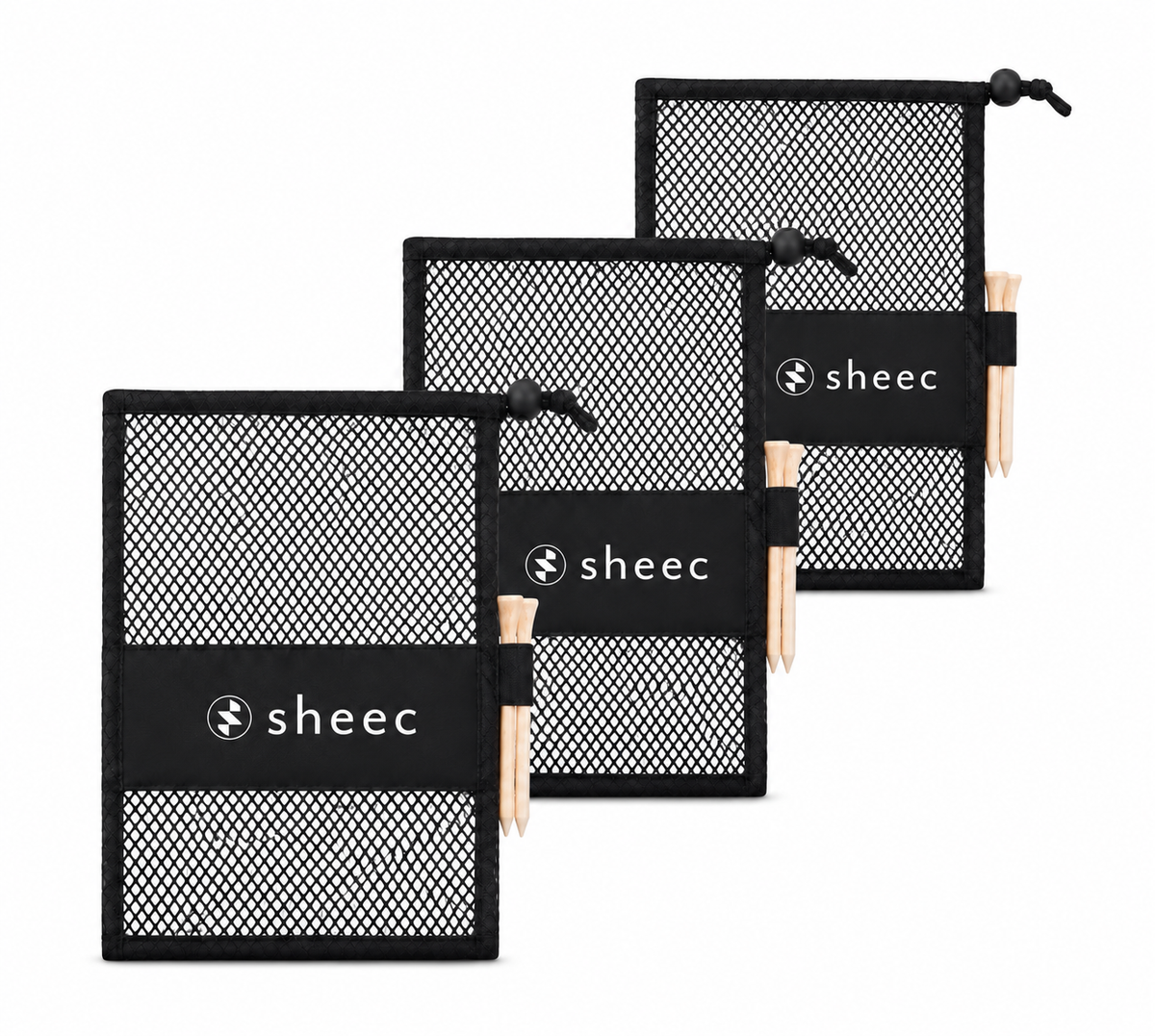 Golf Mesh Bag for Balls & Accessories 3-Count Multipack