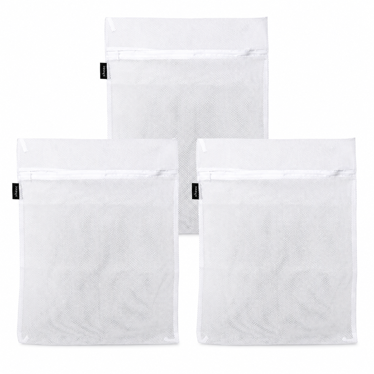 Large Mesh Laundry Bag With Zipper 3-Count Multipack