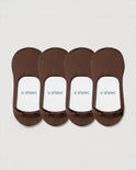 Secret Mid-cut No Show Socks | Brown 4-Pair Multipack