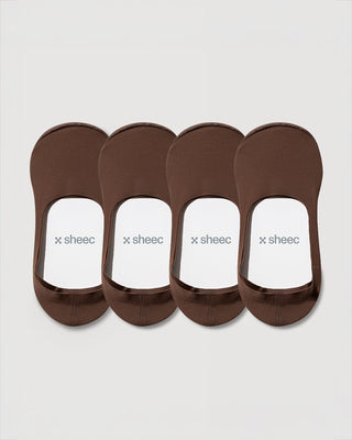 Secret Mid-cut No Show Socks | Brown 4-Pair Multipack
