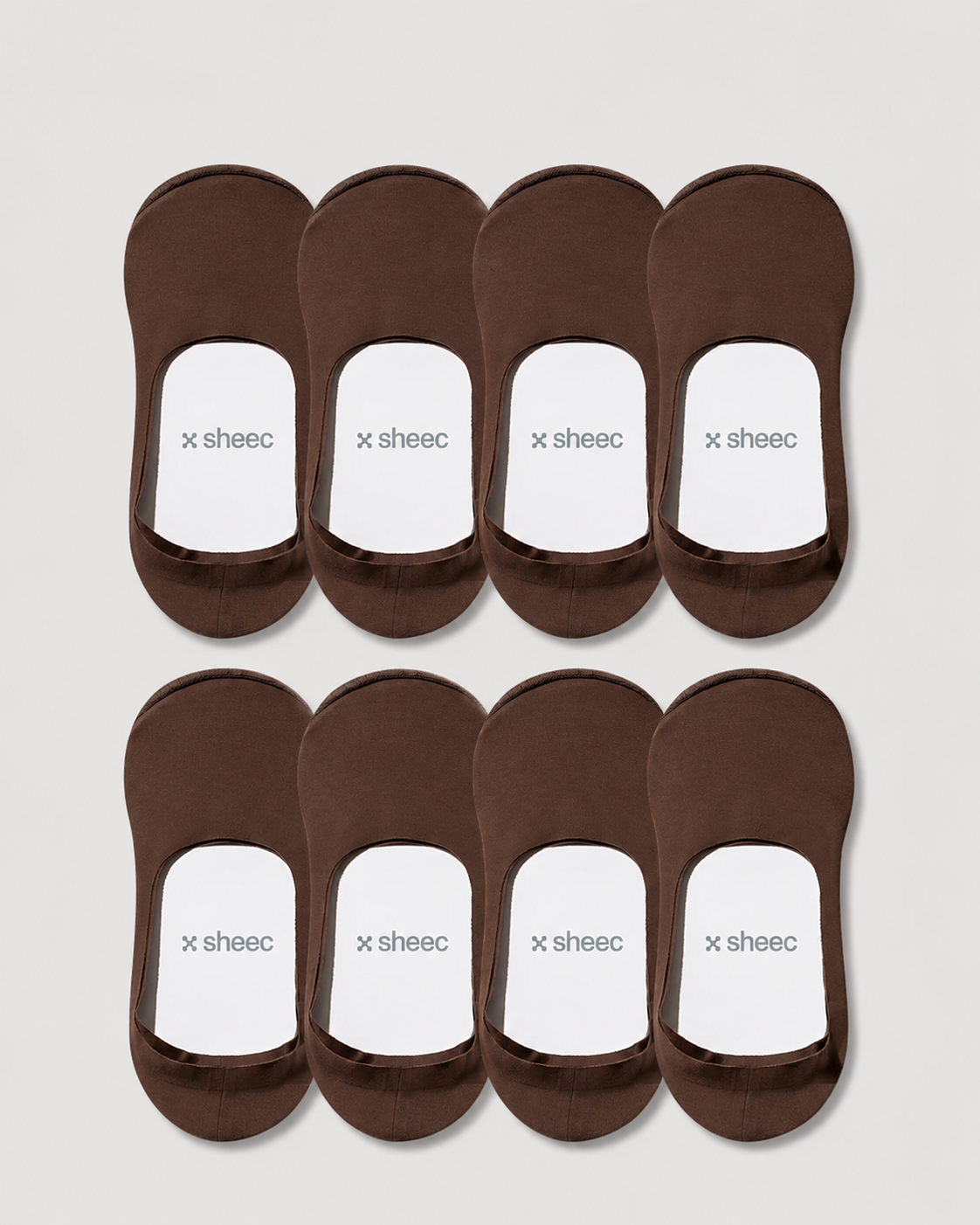 Secret Mid-cut No Show Socks | Browm 8-Pair Multipack