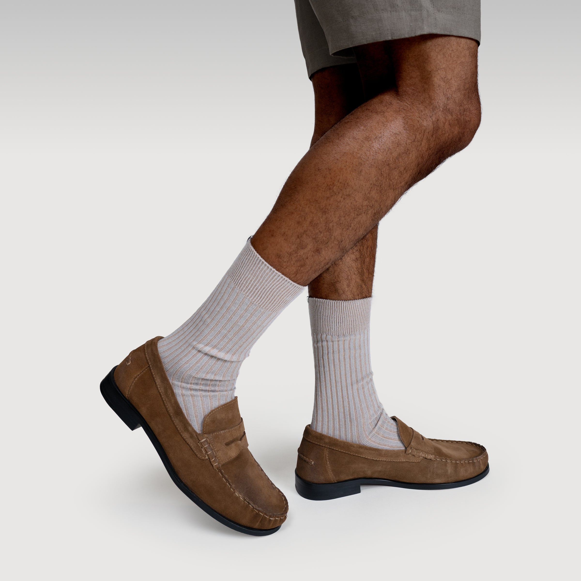 Everywear Refined Crew Socks | GRAY x BEIGE