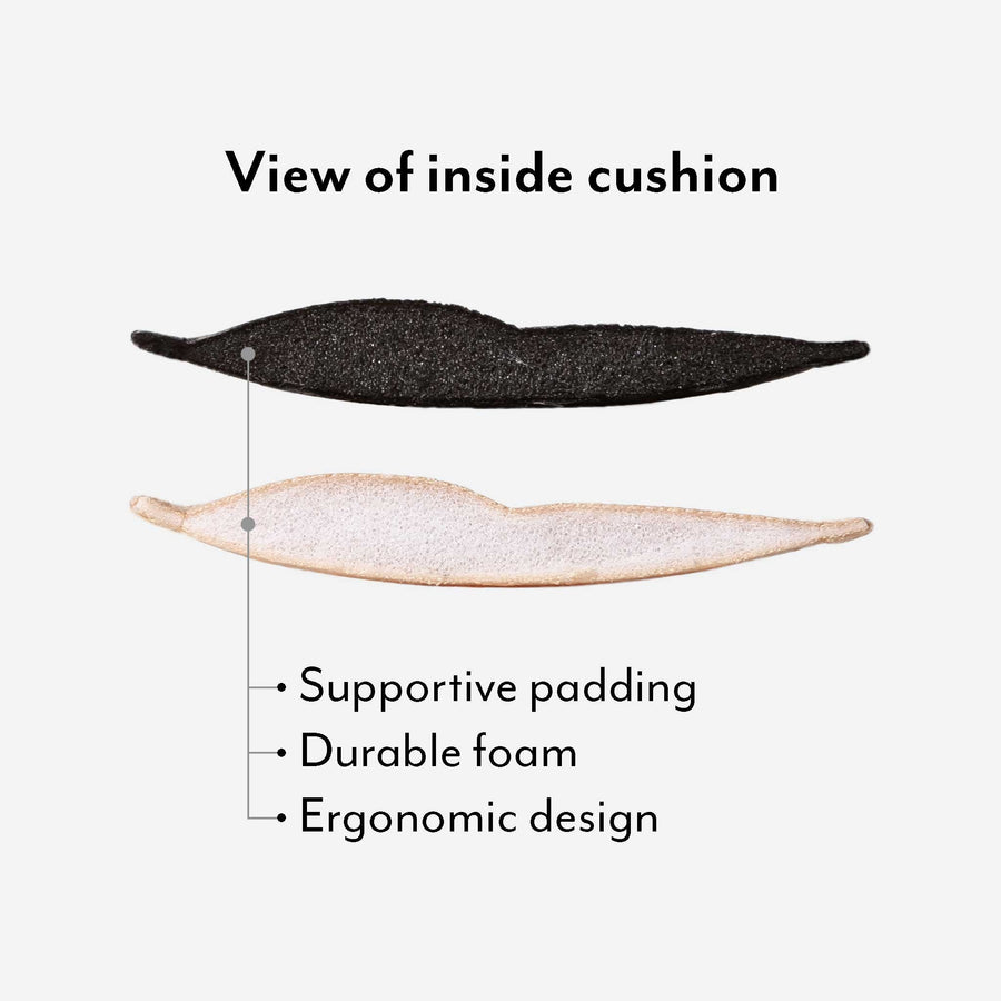 Inside view of durable foot cushion.