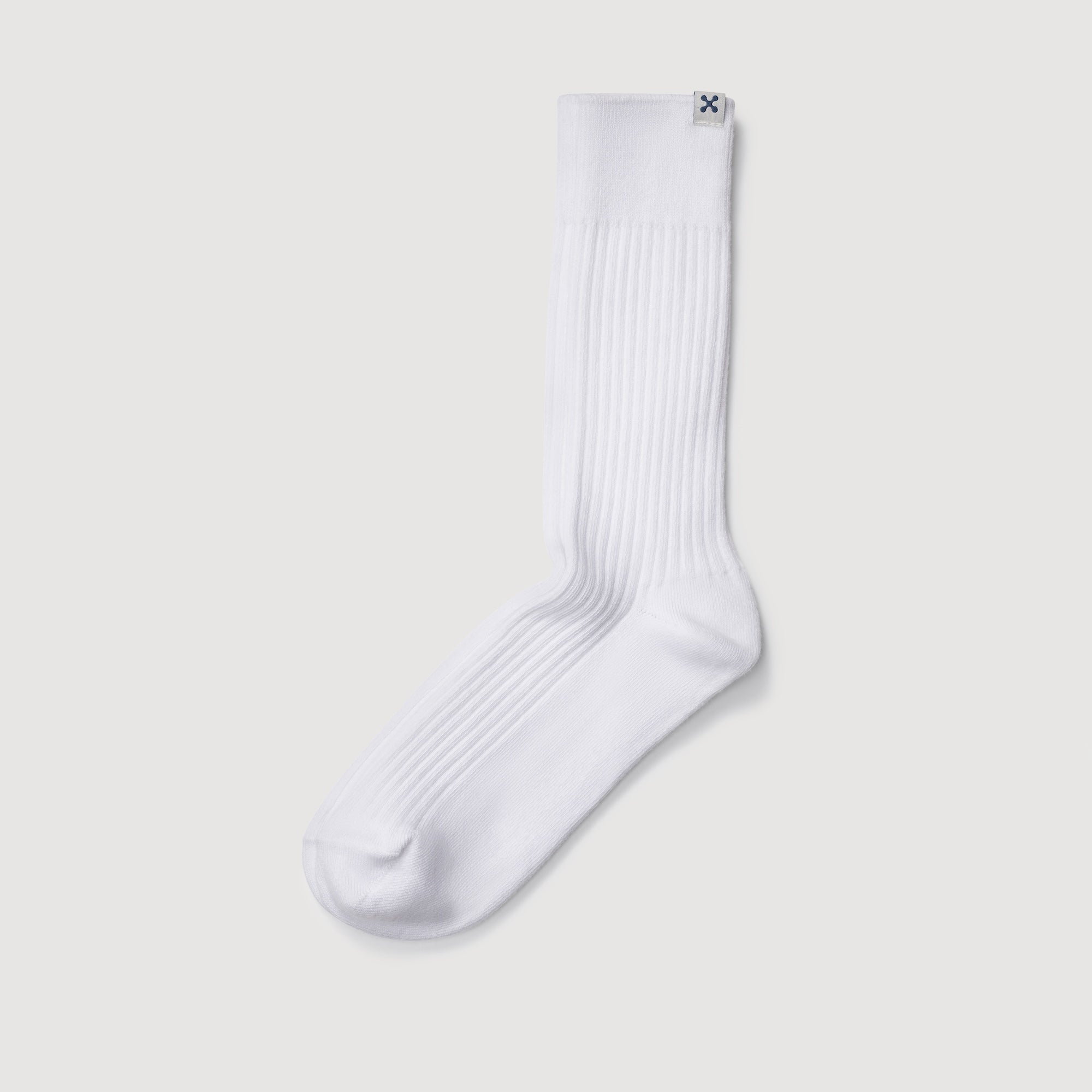 Sheec Everywear Refine Ribbed White Crew Flatlay
