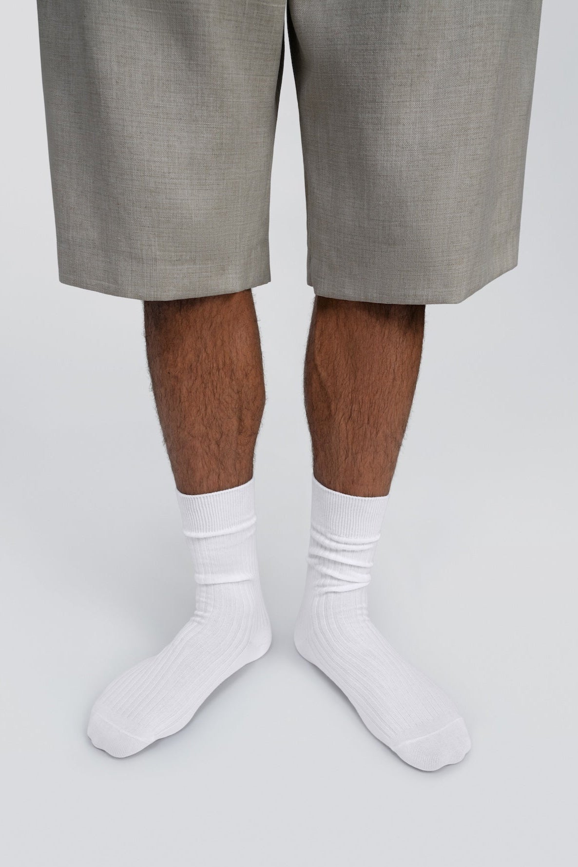 Sheec Everywear Refine Ribbed White Crew Model