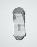 Daybreak – Reflective Compression Quarter Crew Socks | White + Silver