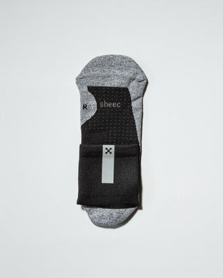 Daybreak – Reflective Compression Quarter Crew Socks | Black + Silver