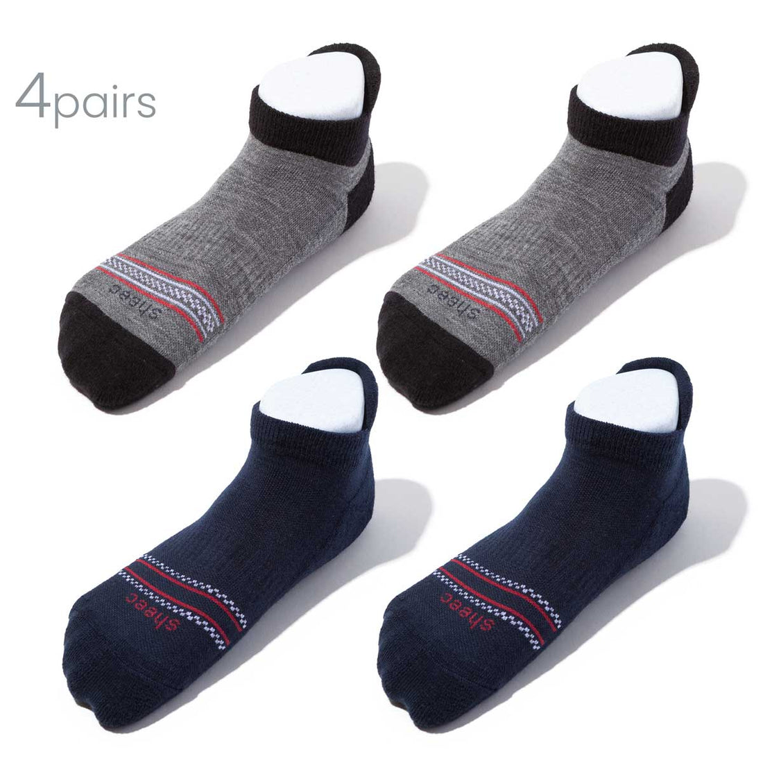 Merino Wool No Show Blister Tab | Combo 4 Pairs