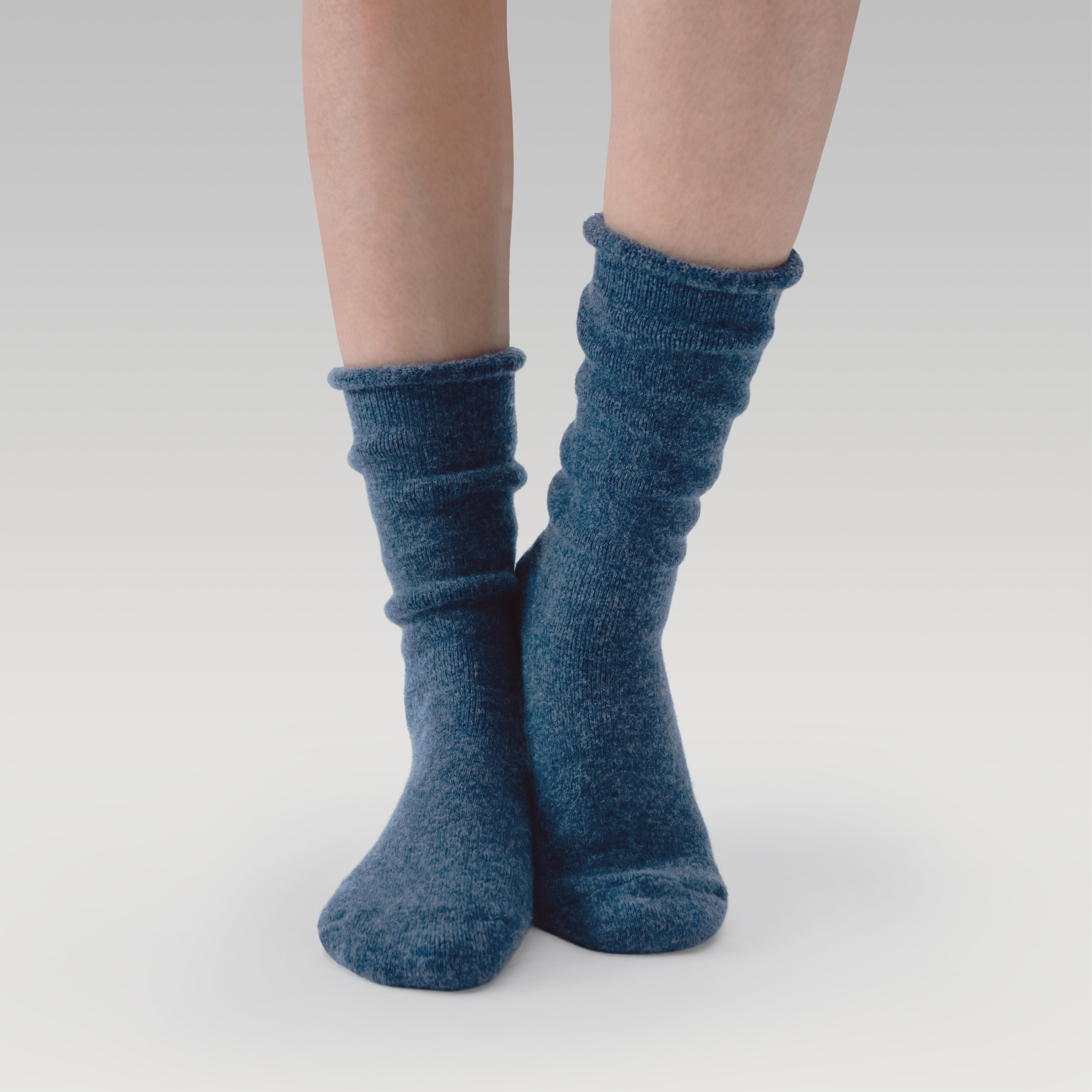 Terry Wool Socks | Heather Navy