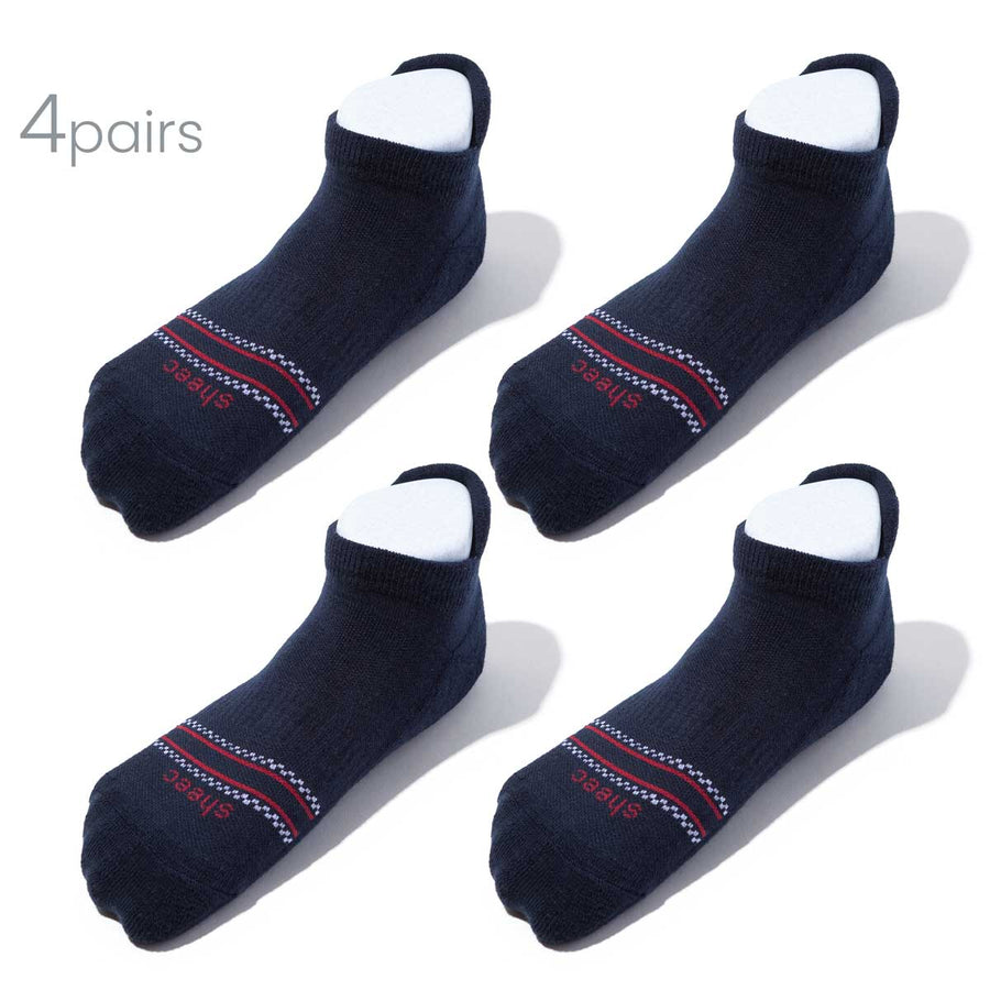 Merino Wool No Show Blister Tab | DARK NAVY 4 Pairs