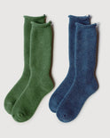 Terry Wool Socks | Sage & Navy 2-Pair Multipack