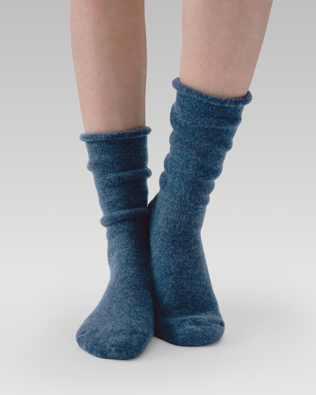 Terry Wool Socks | Heather Navy