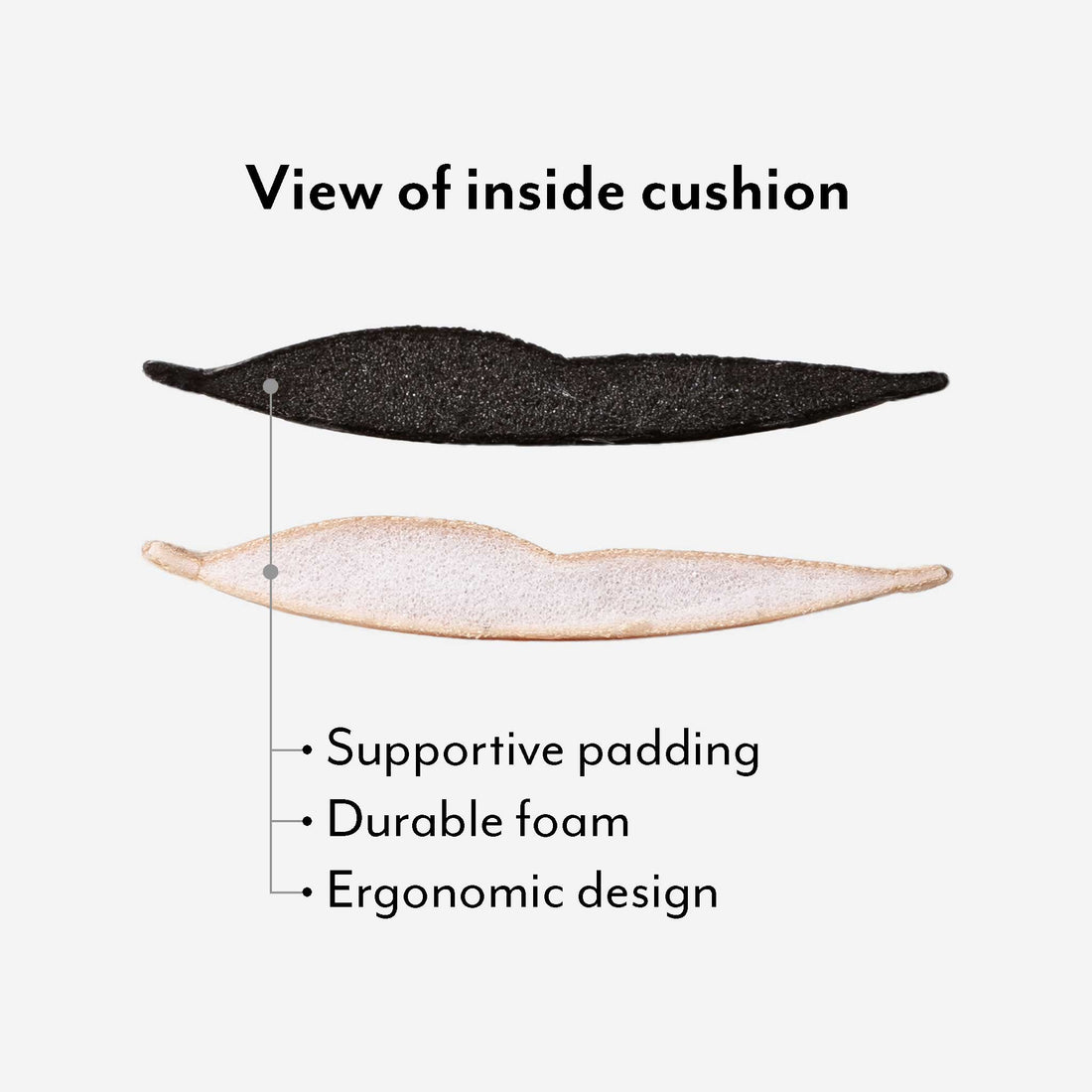 Inside view of durable foot cushion. | Color-universal